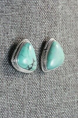 Turquoise & Sterling Silver Earrings - Judy Largo - Navajo