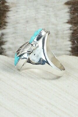 Turquoise & Sterling Silver Ring - Lyolita Tsattie - Size 7