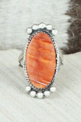 Spiny Oyster & Sterling Silver Ring - Selina Warner - Size 8