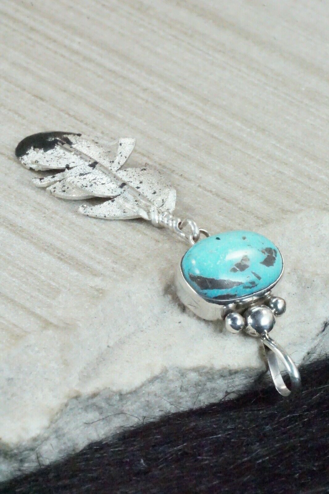 Turquoise & Sterling Silver Pendant - Ernest Rangel