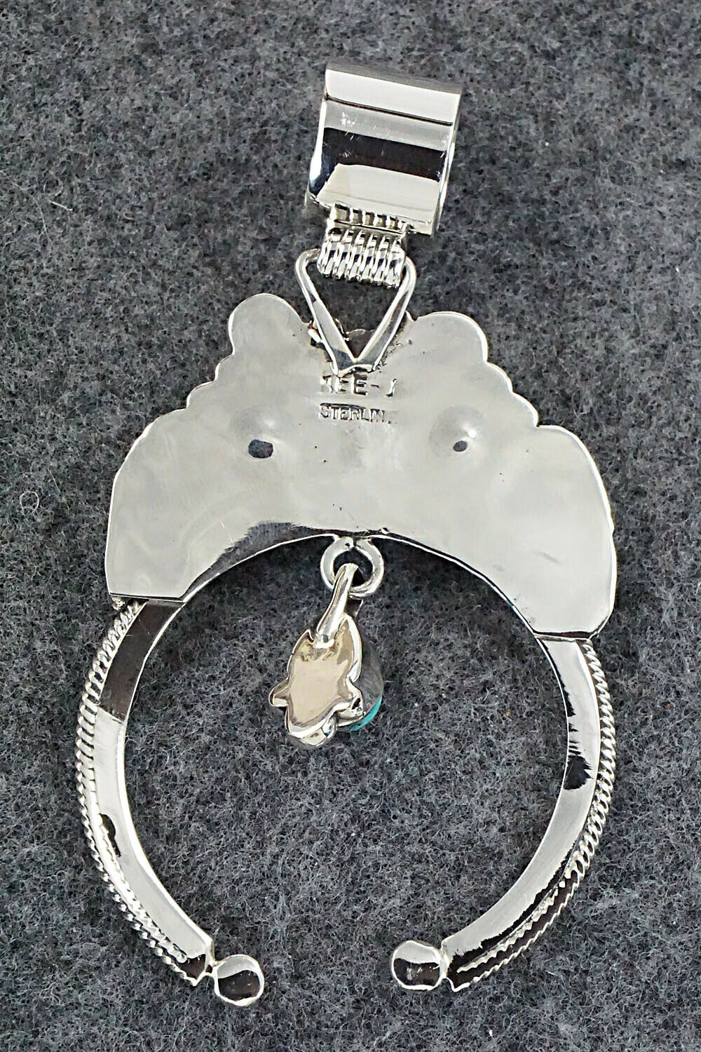 Turquoise and Sterling Silver Naja Pendant - Vernon Johnson