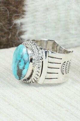 Turquoise and Sterling Silver Ring - Bucky Belin - Size 9.5