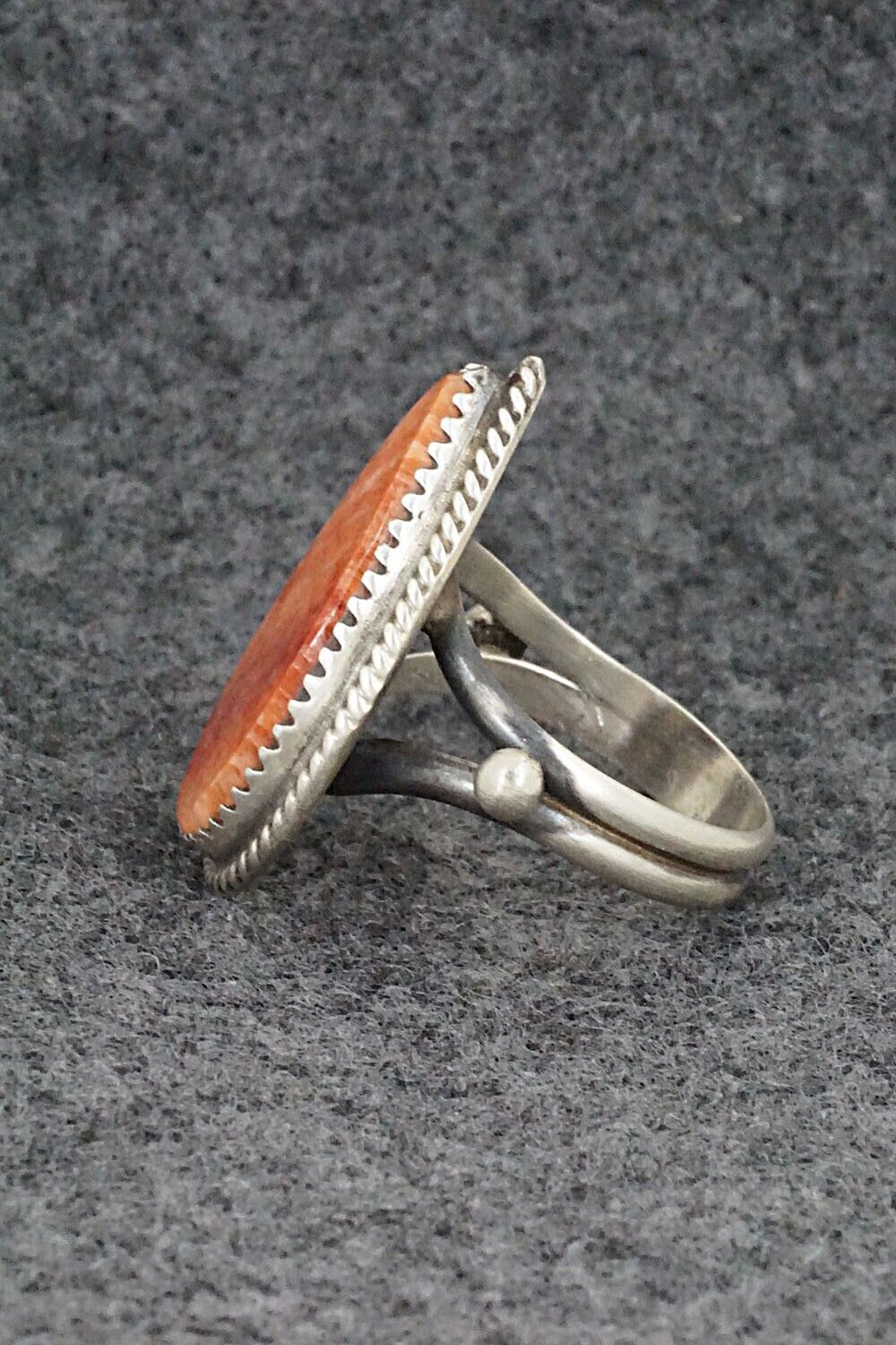 Spiny Oyster & Sterling Silver Ring - Selina Warner - Size 7.75