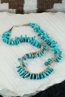 Navajo Turquoise & Spiny Oyster Necklace - Native American