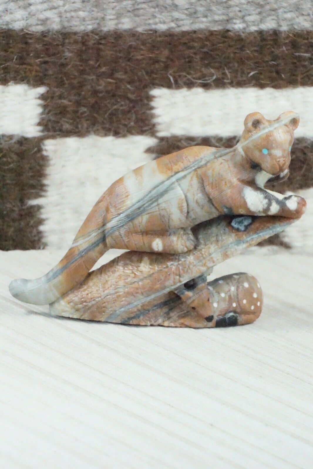 Mountain Lion Zuni Fetish Carving - Colin Weeka - High Lonesome Trading