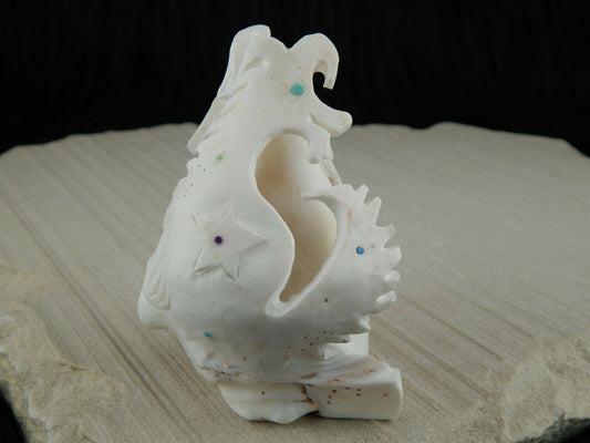 Sea Horse Zuni Fetish Carving - Vaughn Kaskalla - High Lonesome Trading