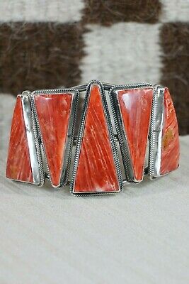 Navajo Spiny Oyster & Sterling Silver Bracelet - Raymond Delgarito - High Lonesome Trading