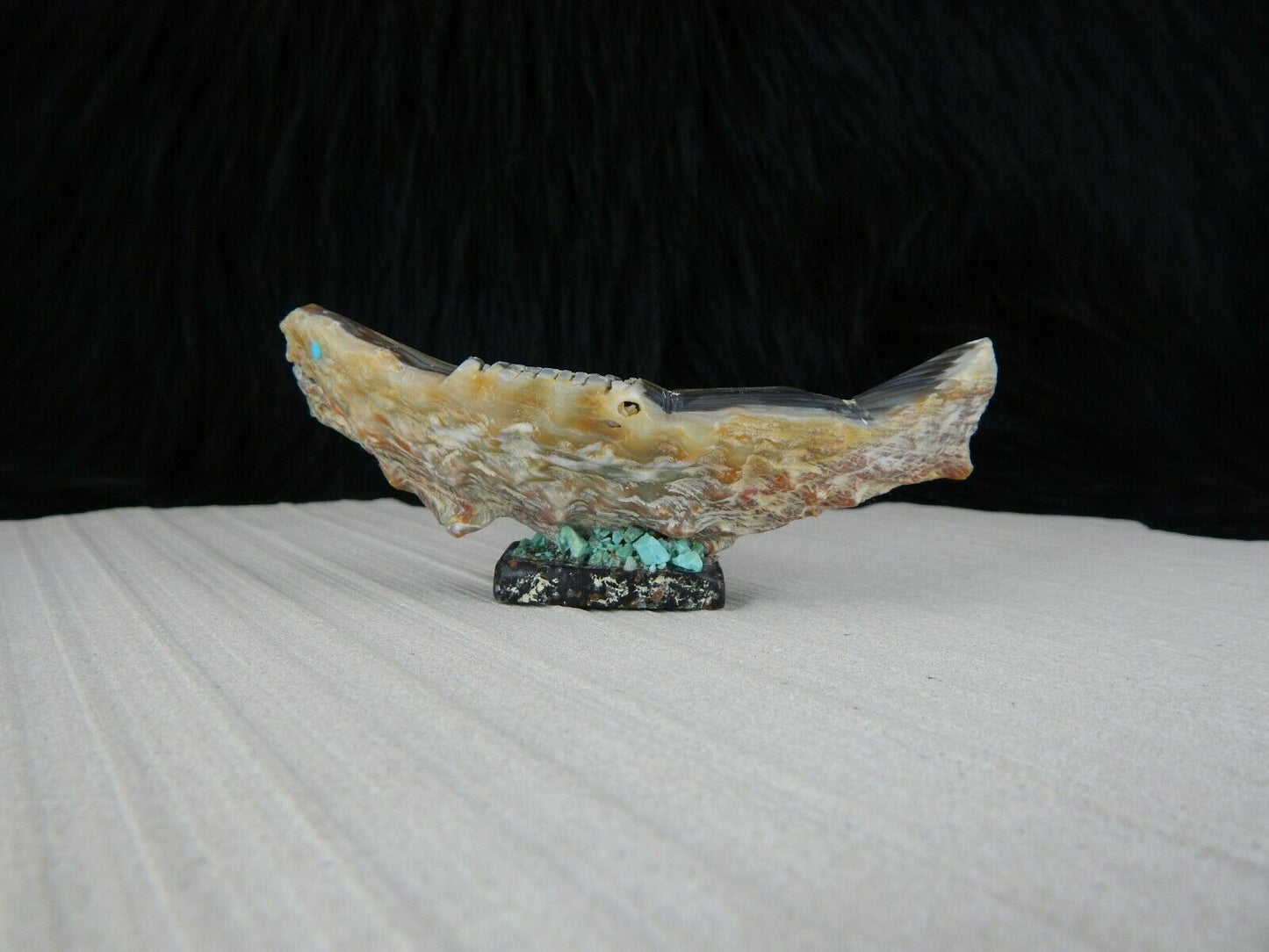 Fish Zuni Fetish Carving - Bernard Laiwakete - High Lonesome Trading