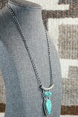 Navajo Turquoise & Sterling Silver Necklace - Raymond Delgarito