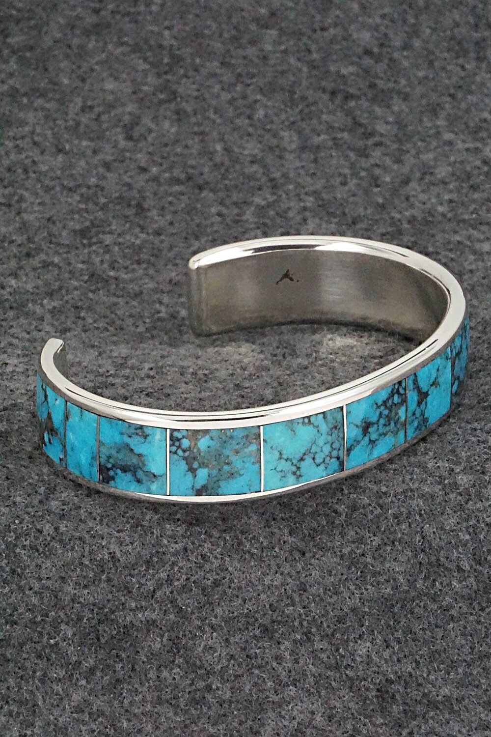 Turquoise & Sterling Silver Inlay Bracelet - Larry Loretto