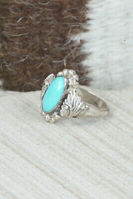 Turquoise and Sterling Silver Ring - Navajo - Size 5