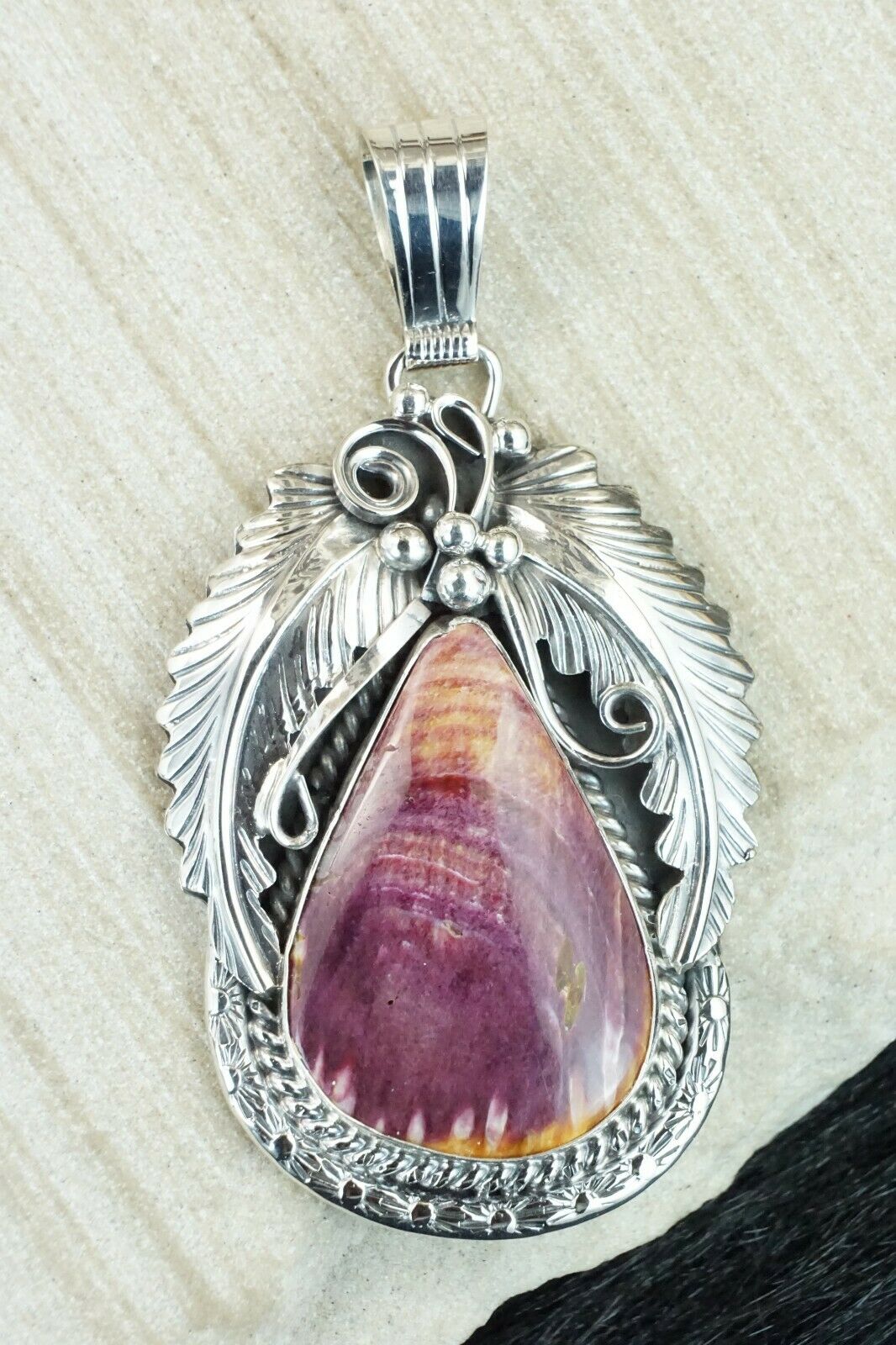 Spiny Oyster & Sterling Silver Pendant - Davey Morgan