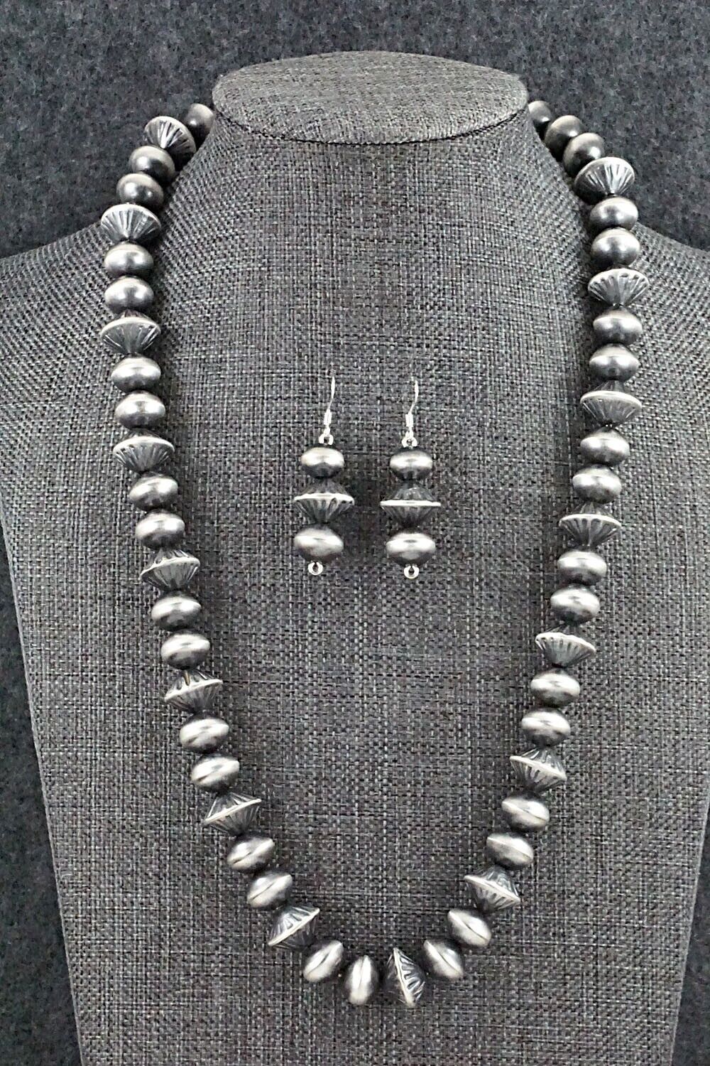 Navajo Pearl Sterling Silver Necklace Set - Preston Haley