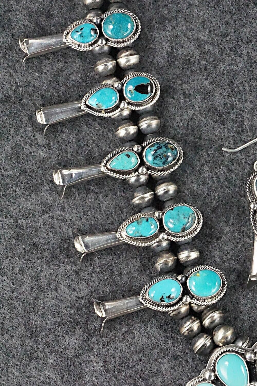 Turquoise & Sterling Silver Squash Blossom Set - Annie Haskie