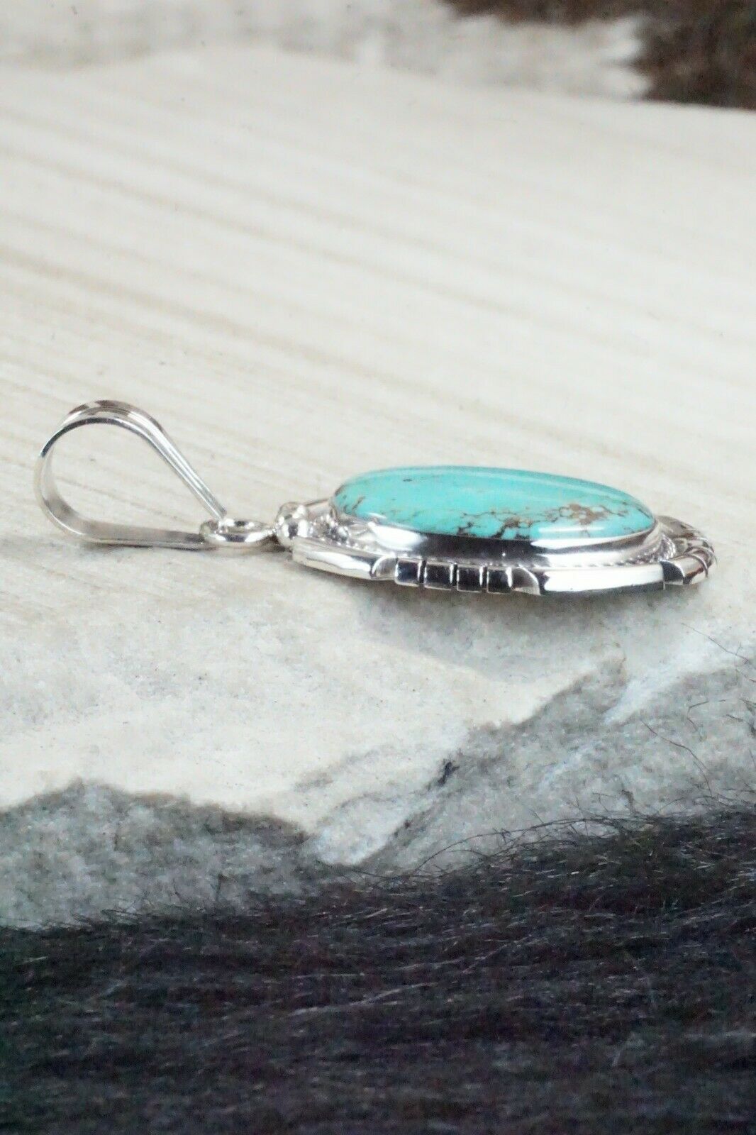 Turquoise & Sterling Silver Pendant - Samuel Yellowhair
