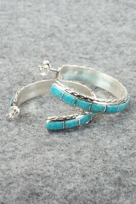 Turquoise & Sterling Silver Earrings - Malcolm Chavez