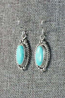 Navajo Turquoise & Sterling Silver Earrings - Jan Mariano - High Lonesome Trading