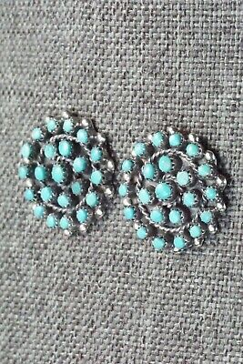 Turquoise & Sterling Silver Earrings - Lorencita Walela - High Lonesome Trading