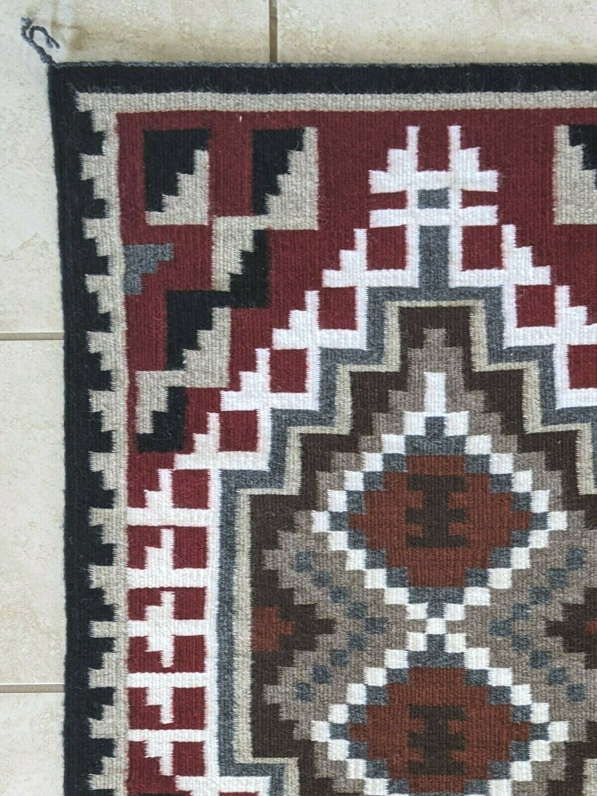 Navajo Handwoven Rug - 3ft x 2ft - Carmen Shone