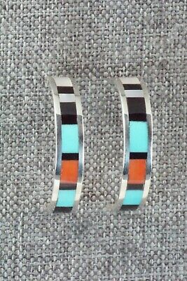 Multi Stone Inlay & Sterling Silver Earrings - Robin Chavez