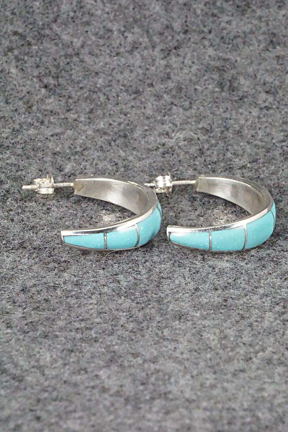 Turquoise & Sterling Silver Earrings - Philbert Chavez