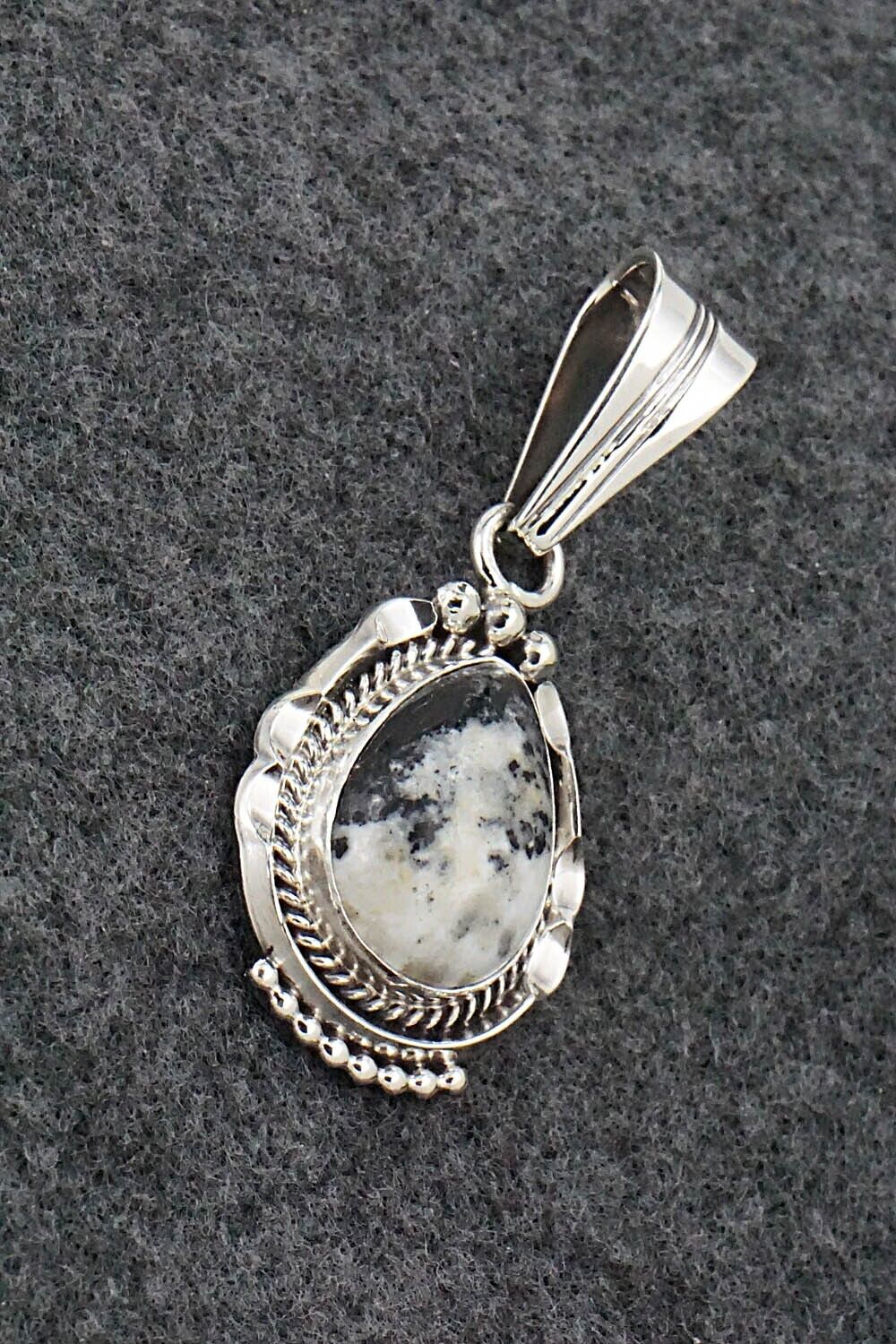 White Buffalo & Sterling Silver Pendant - Samuel Yellowhair