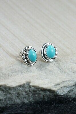 Navajo Turquoise & Sterling Silver Earrings - Mark Davis