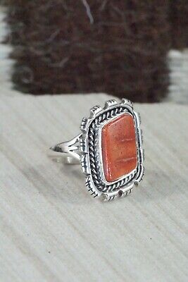 Spiny Oyster and Sterling Silver Ring - Andrew Vandever - Size 6.5