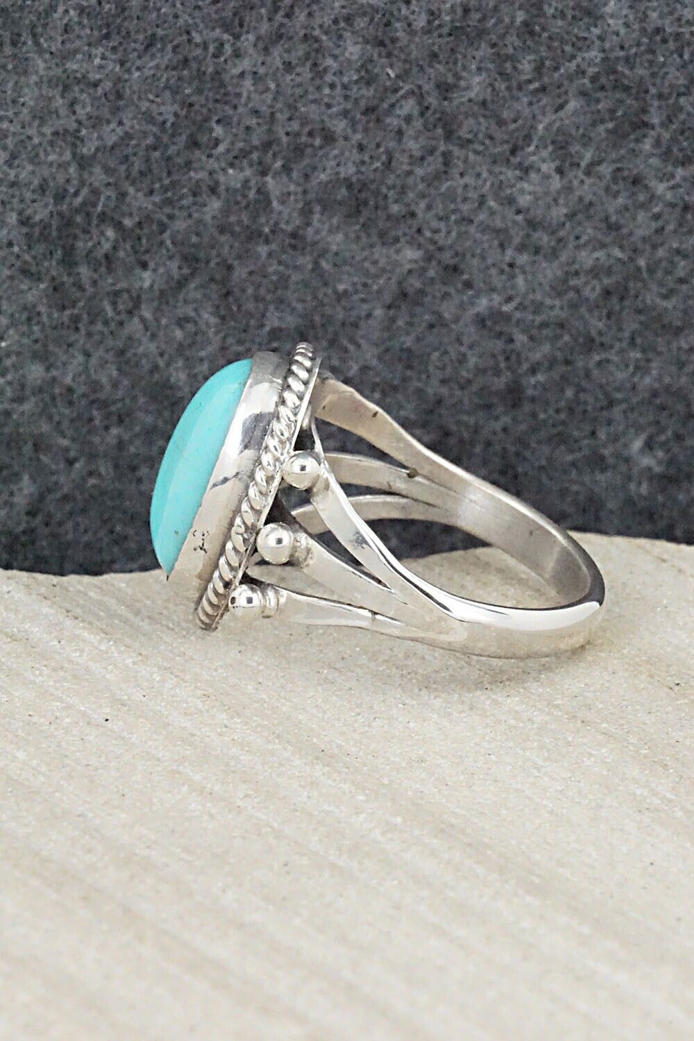 Turquoise & Sterling Silver Ring - Alice Rose Saunders - Size 8