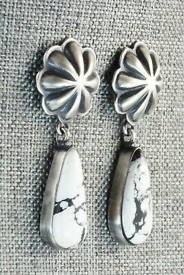 White Buffalo & Sterling Silver Earrings - Lyle Piaso
