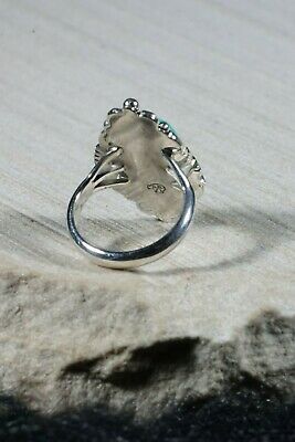 Navajo Turquoise and Sterling Silver Ring - Grace Kenneth - Size 7 - High Lonesome Trading