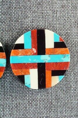 Multi Stone Inlay & Sterling Silver Earrings - Chaslyn Crespin