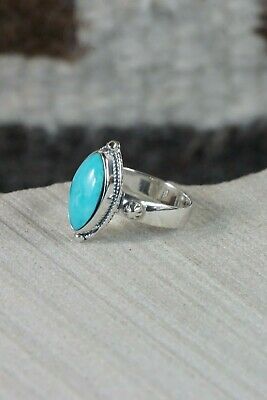 Navajo Turquoise and Sterling Silver Ring - Clarence Long - Size 5.75 - High Lonesome Trading