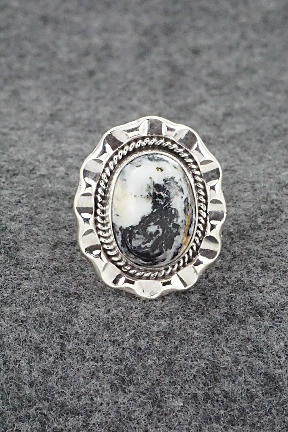 White Buffalo & Sterling Silver Ring - Samuel Yellowhair - Size 7.75