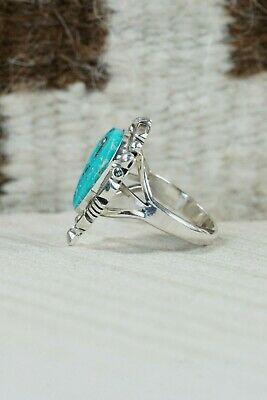 Navajo Turquoise and Sterling Silver Ring - Daniel Benally - Size 8.25