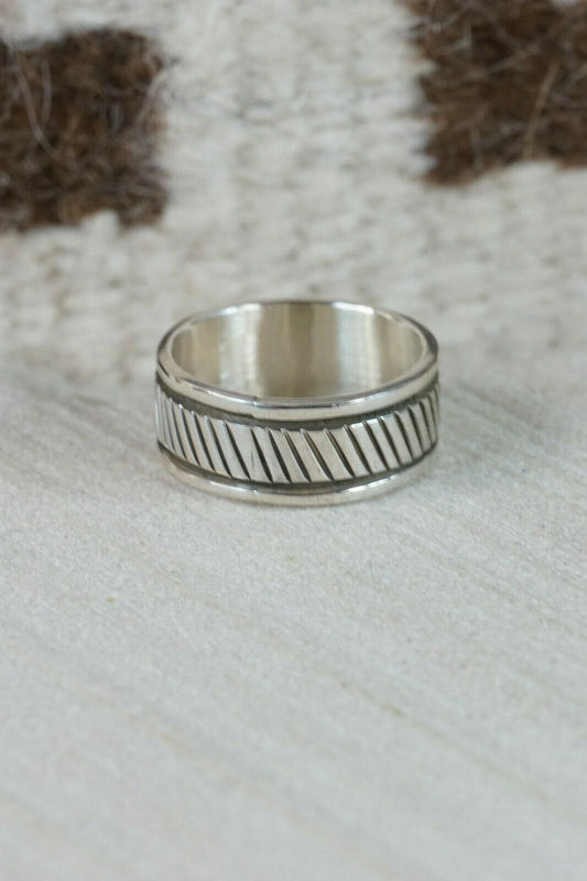Navajo Sterling Silver Ring - Bruce Morgan - Size 10 - High Lonesome Trading