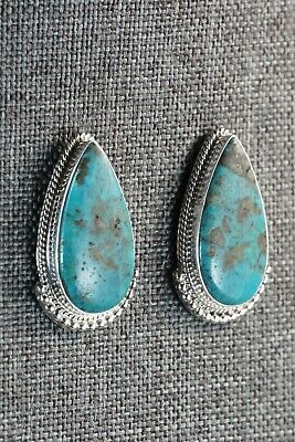 Navajo Turquoise & Sterling Silver Earrings - Mark Barney