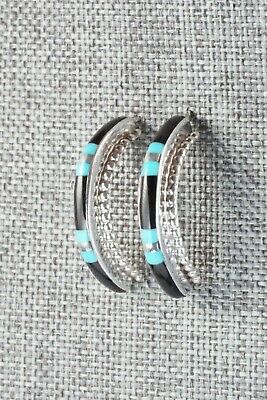 Turquoise, Jet & Sterling Silver Earrings - Gina Dosedo