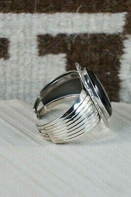Navajo Onyx & Sterling Silver Bracelet - Jameson Delgarito - High Lonesome Trading
