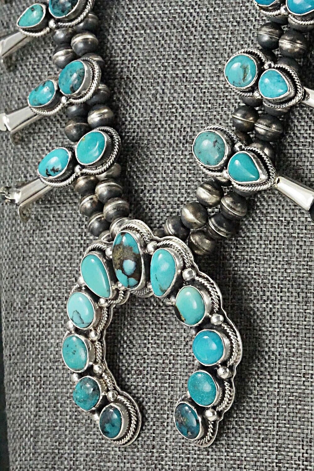 Turquoise & Sterling Silver Squash Blossom Set - Annie Haskie