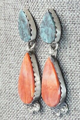 Turquoise, Spiny Oyster & Sterling Silver Earrings - Selina Warner