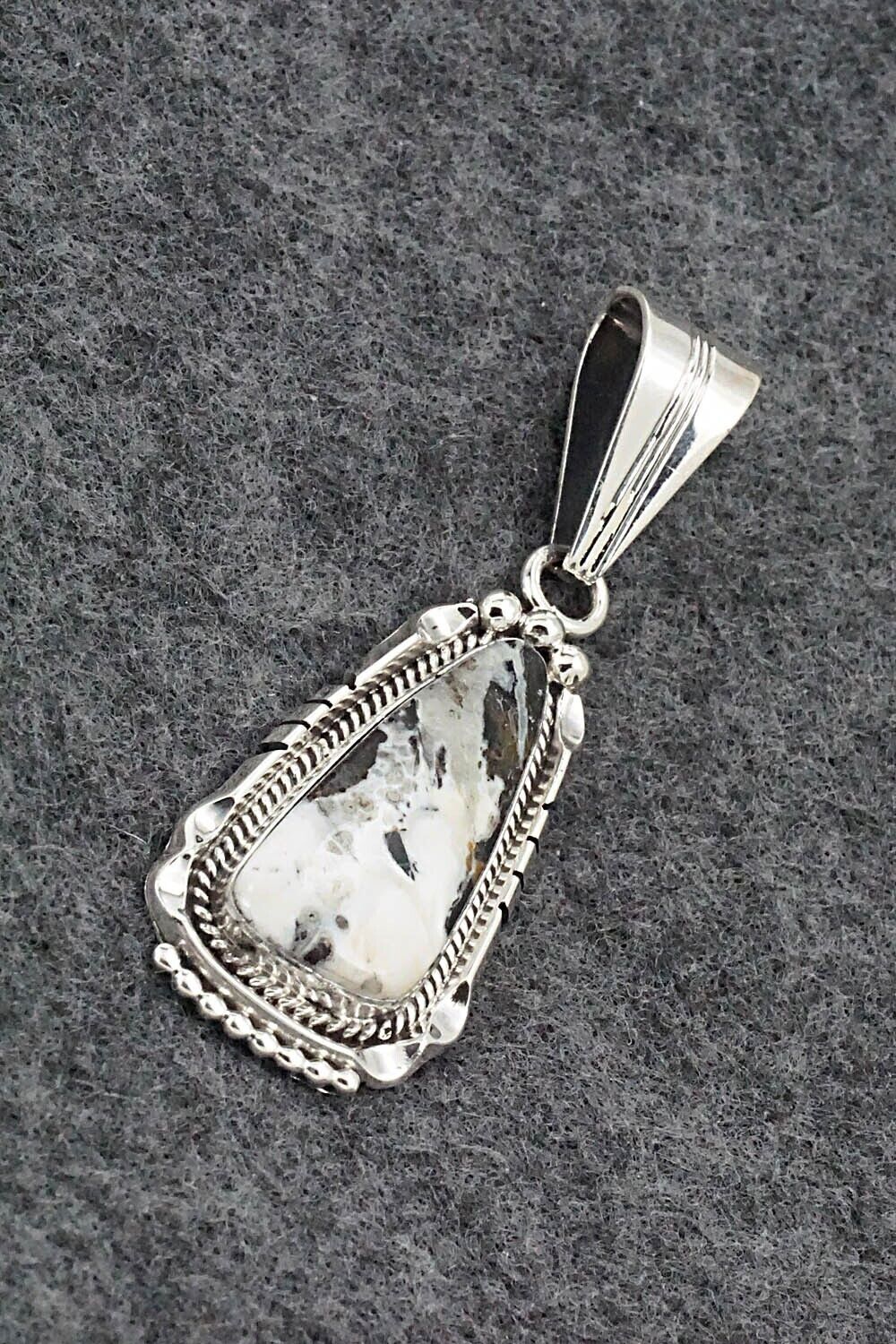 White Buffalo & Sterling Silver Pendant - Samuel Yellowhair