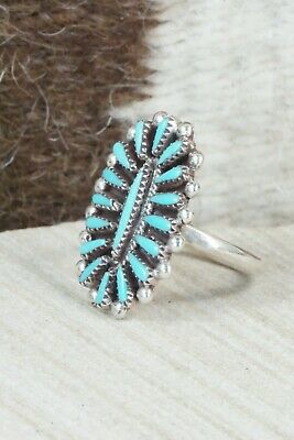 Turquoise & Sterling Silver Ring - Judy Wallace - Size 9