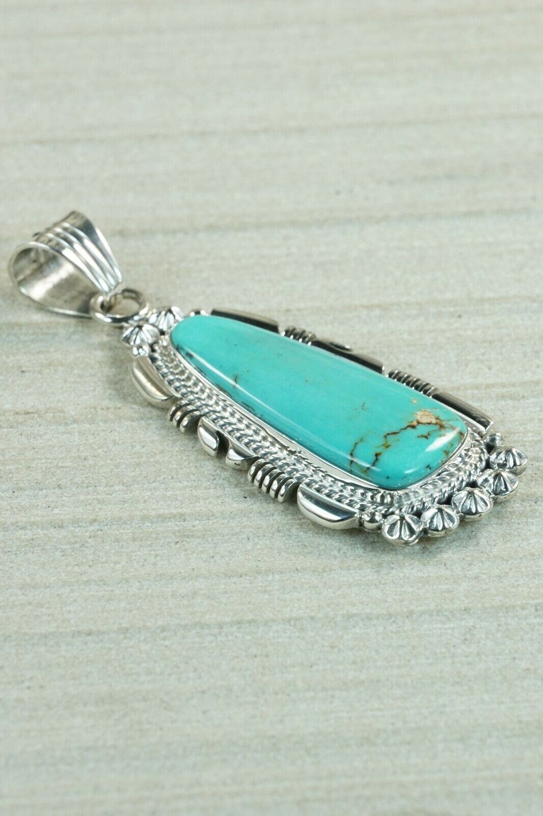 Navajo Turquoise and Sterling Silver Pendant - Daniel Benally