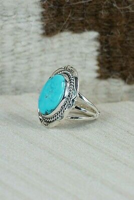 Navajo Turquoise & Sterling Silver Ring - Samuel Yellowhair - Size 5.75