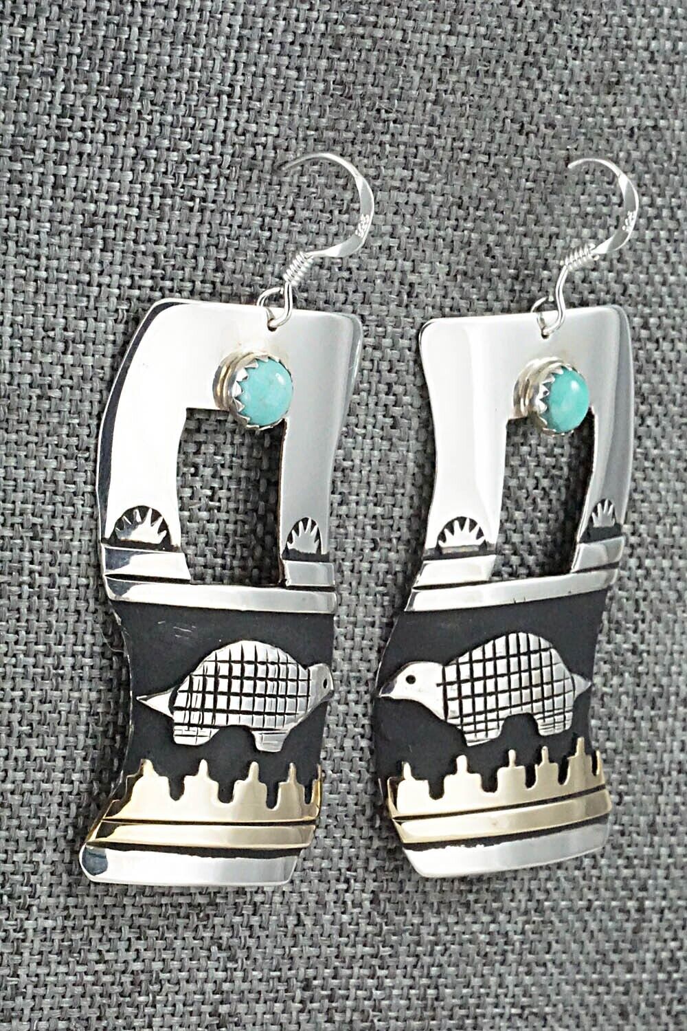 Turquoise and Sterling Silver Earrings - Rosita Singer