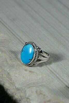 Navajo Turquoise and Sterling Silver Ring - Danny Kenneth - Size 6.75 - High Lonesome Trading