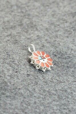 Coral & Sterling Silver Pendant - Maxine Soseeah