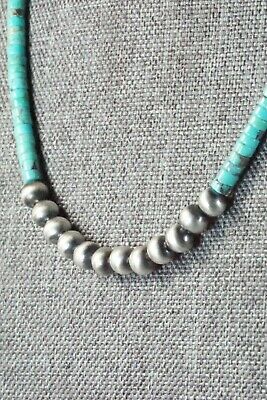 Turquoise & Sterling Silver Necklace - Navajo