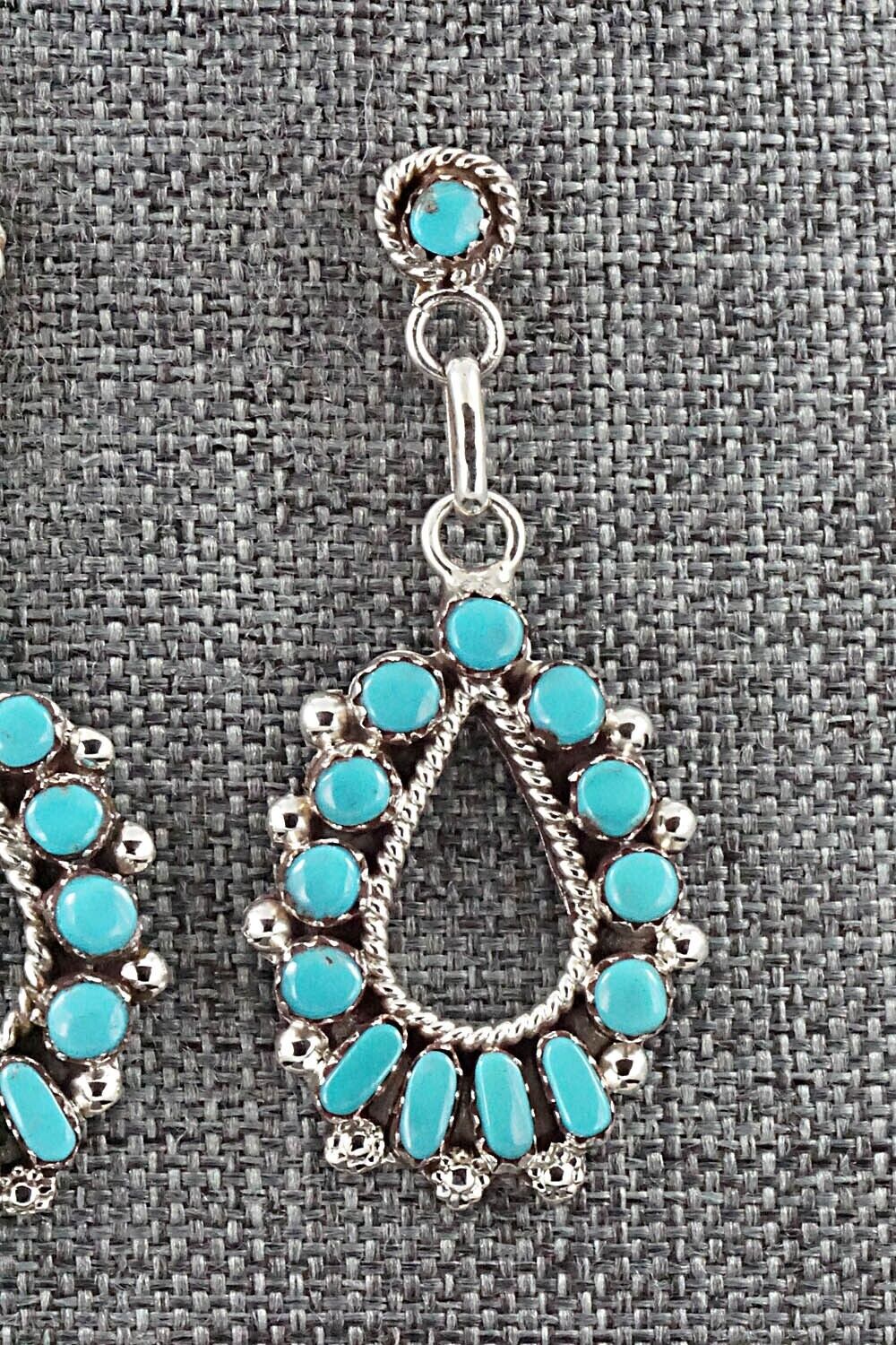 Turquoise & Sterling Silver Earrings - Vangie Tsabetsaye